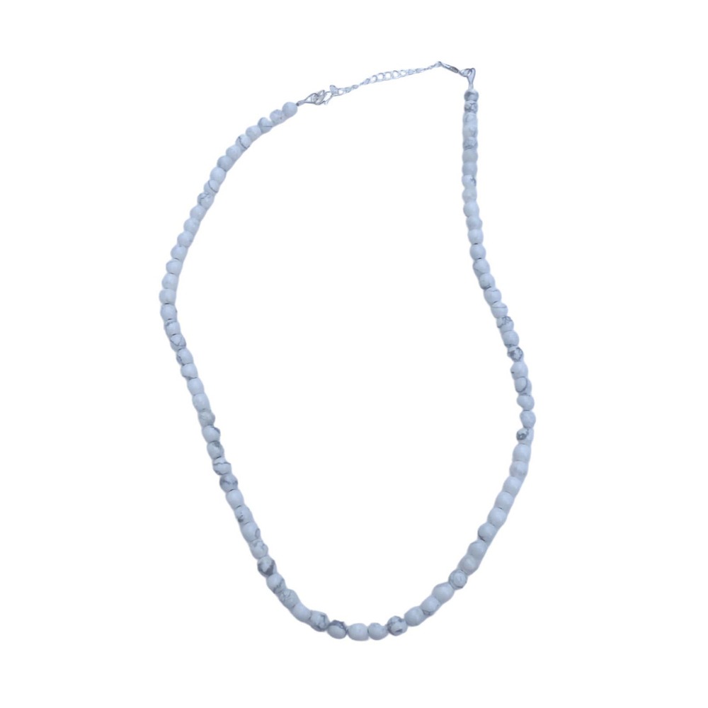 White Howlite Beaded Necklace 3064